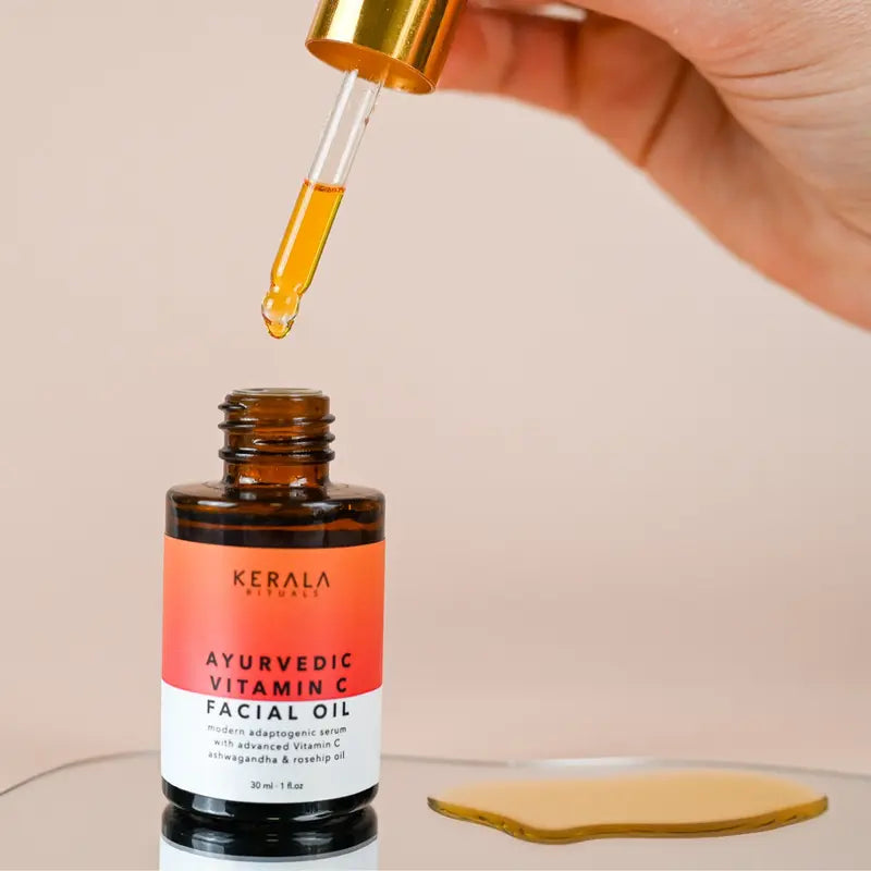 [EXCLUSIVE] Vitamin C Facial Oil by Kerala Rituals. Hydrate, Brighten, and Repair Simultaneously! Ditch Your 20 Min Skincare Routine for a 2 Min One with Better Results!