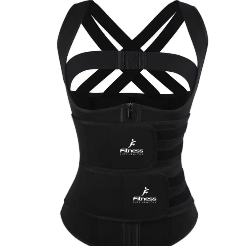 Fitnesslivehealthy Brand Body Shaper and Back Brace Straps with 2 Enforced Belts