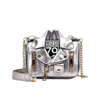 T-BOO Chain Motorcycle Bags Shoulder Rivet Zipper Jacket Bag Messenger Bag Women PU Leather Handbags