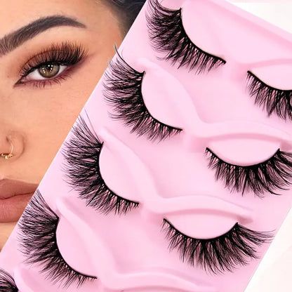 Music Festival Makeup False Eyelashes, 5 Pairs Wispy Cat Eye Look Faux Cluster Lashes, Natural Curling Eye Makeup Strip Lashes, Full Volume Eyelash for Lashes Extensions, Volumized False Eyelashes for Women and Girls Eye Makeup, Trending Products