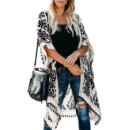 Dokotoo Womens 2024 Fashion Summer Print Kimono Casual Cardigans Loose Cover Ups