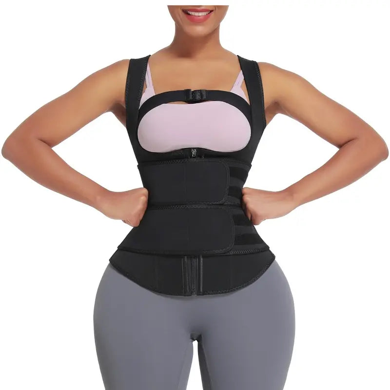 Fitnesslivehealthy Brand Body Shaper and Back Brace Straps with 2 Enforced Belts