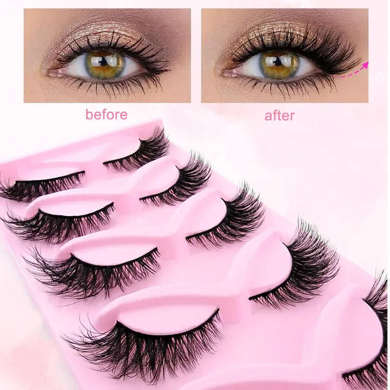 Music Festival Makeup False Eyelashes, 5 Pairs Wispy Cat Eye Look Faux Cluster Lashes, Natural Curling Eye Makeup Strip Lashes, Full Volume Eyelash for Lashes Extensions, Volumized False Eyelashes for Women and Girls Eye Makeup, Trending Products