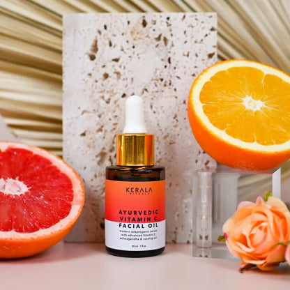 [EXCLUSIVE] Vitamin C Facial Oil by Kerala Rituals. Hydrate, Brighten, and Repair Simultaneously! Ditch Your 20 Min Skincare Routine for a 2 Min One with Better Results!