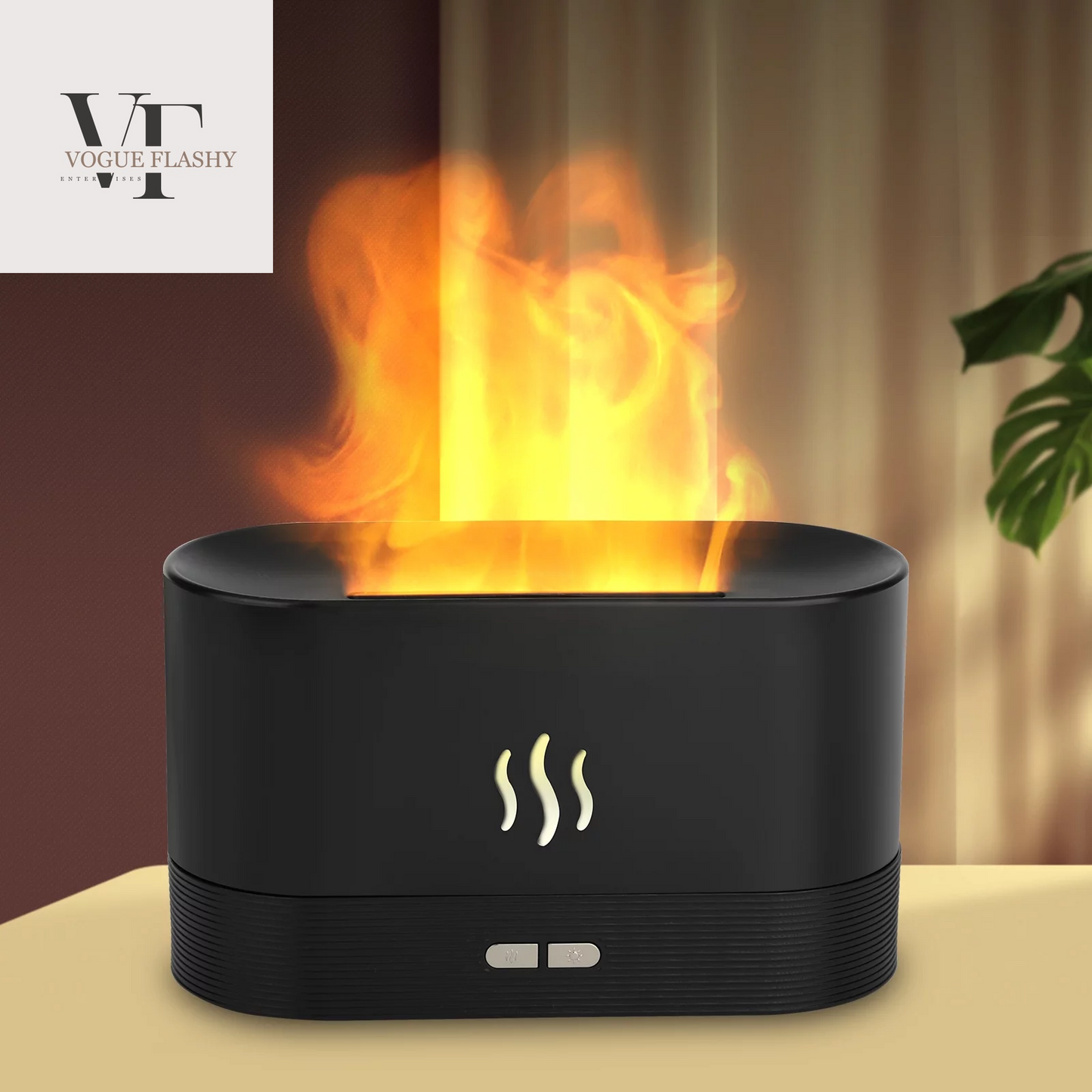 180Ml Flame Air Humidifier Essential Oil Diffuser,  3D USB 7 Color Light Aroma Diffuser for Home, Office, Spa, Gym