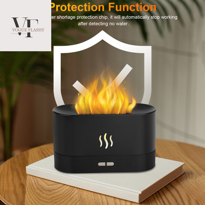 180Ml Flame Air Humidifier Essential Oil Diffuser,  3D USB 7 Color Light Aroma Diffuser for Home, Office, Spa, Gym