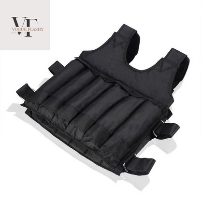 110 Lb. 50 Kg Adjustable Workout Weighted Vest Exercise Strength Training Fitness in Black (Weights Not Included)