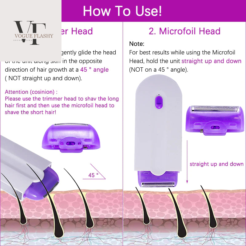 Professional Painless Hair Removal Kit Laser Touch Epilator USB Rechargeable Women Body Face Leg Bikini Hand Shaver Hair Remover