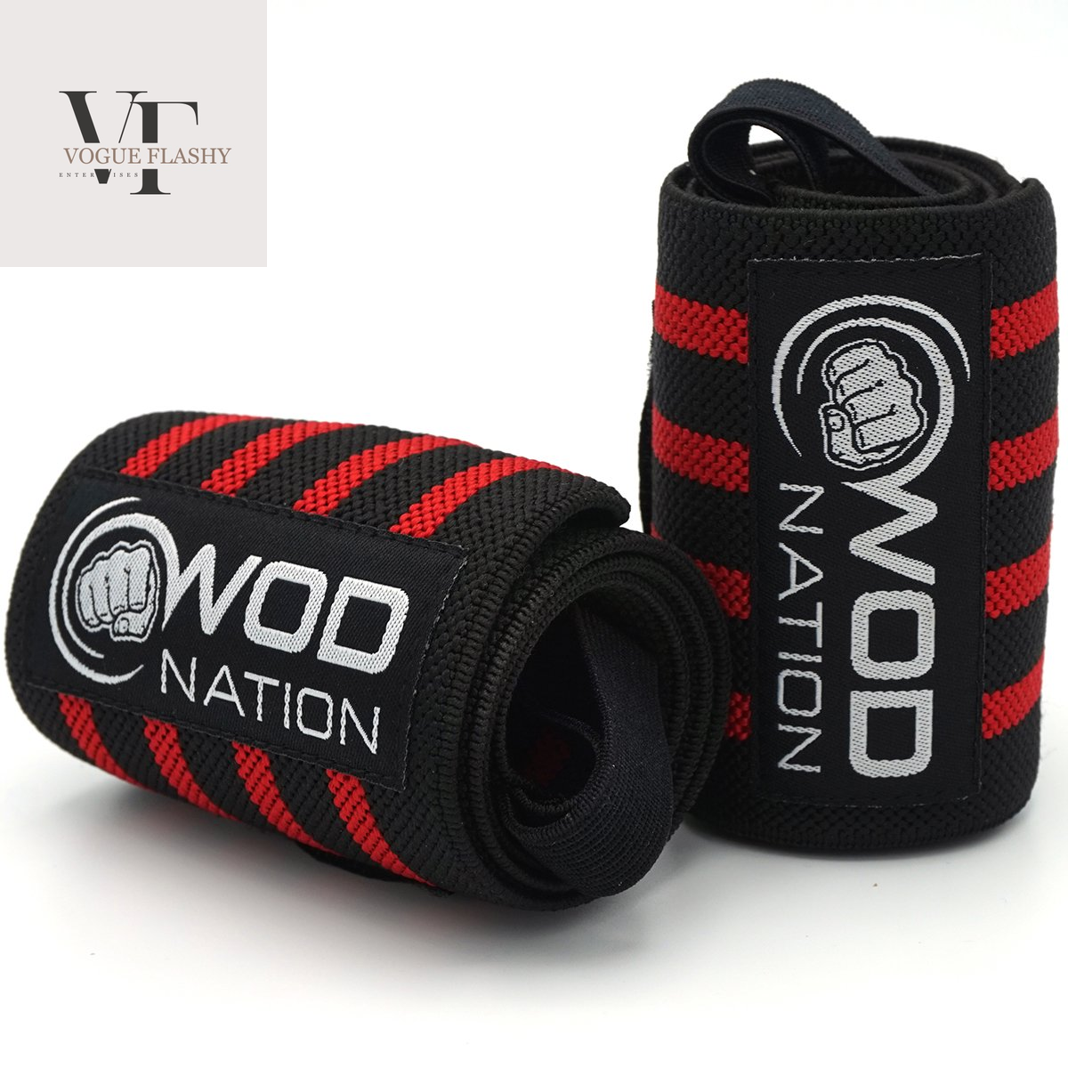 Wrist Wraps & Straps for Gym & Weightlifting (18 Inch) - Essential Weight Lifting Wrist Wraps & Gym Wrist Straps Support for Optimal Powerlifting Performance for Women & Men - Black/Red